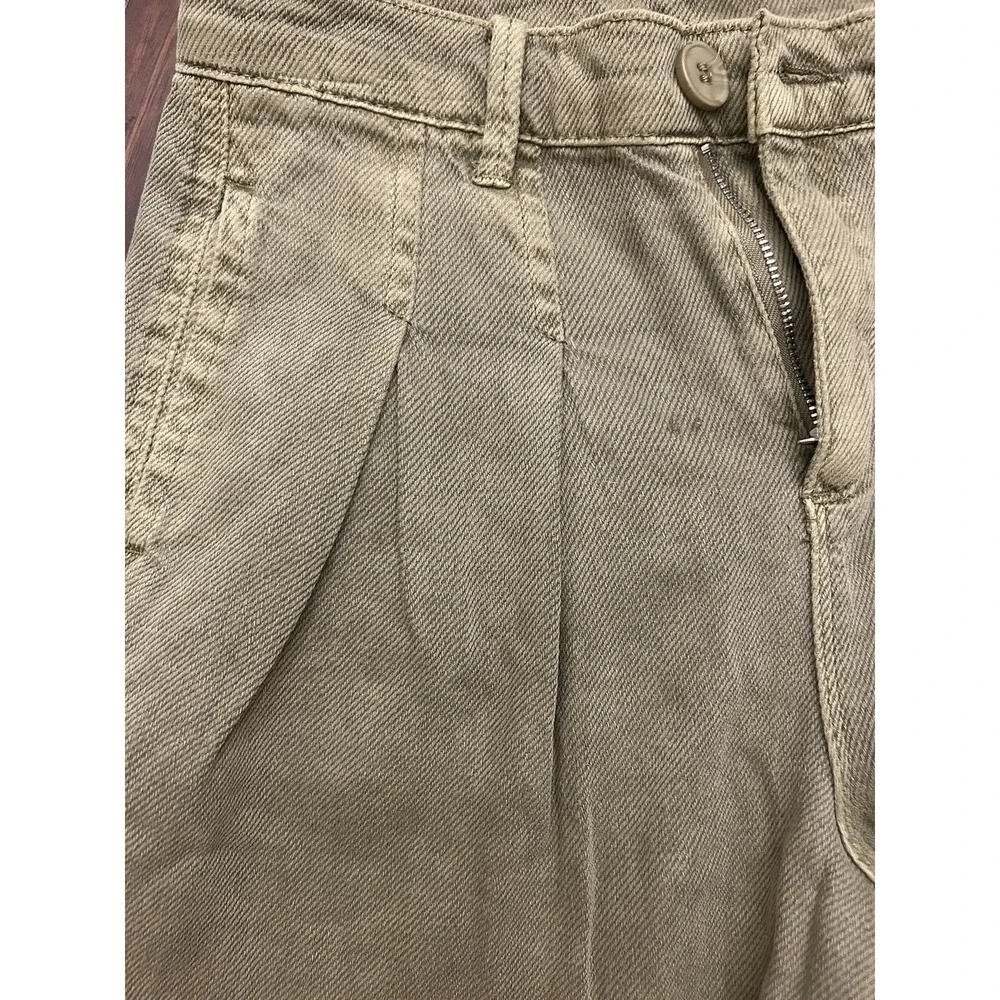 Tractr Girls Jeans Size 12 Olive Green Soft Denim Wide Leg Stretch 23143-RETF